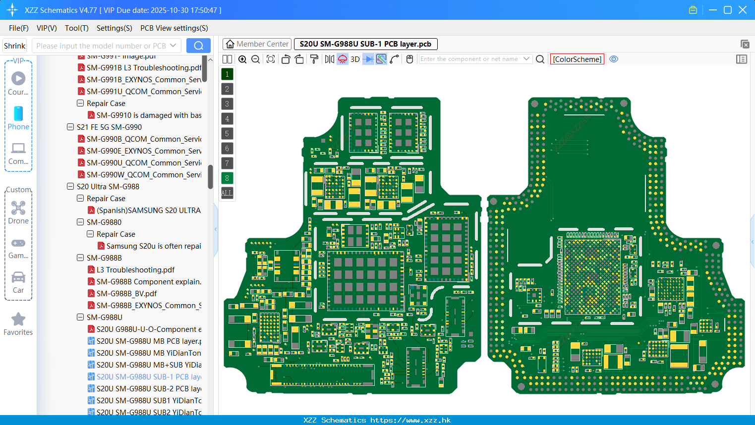 Samsung S20U SM-G988U SUB-1 PCB Layer